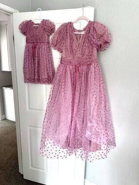 Matching adore you Ivy city  Pink Tulle Heart Dress Set